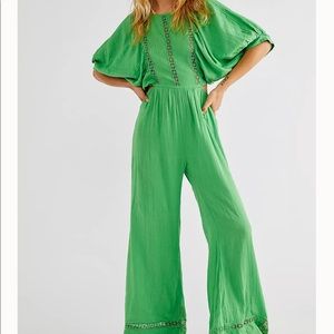 Free People Green Salerno Jumpsuit